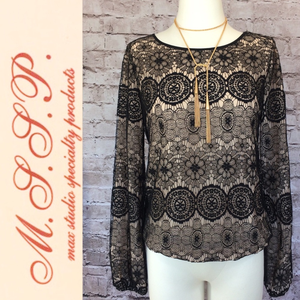 Beautiful black lace double layer blouse 🍂